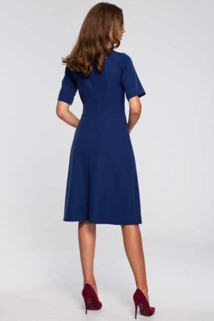 Blaues klassisches Sommer Businesskleid